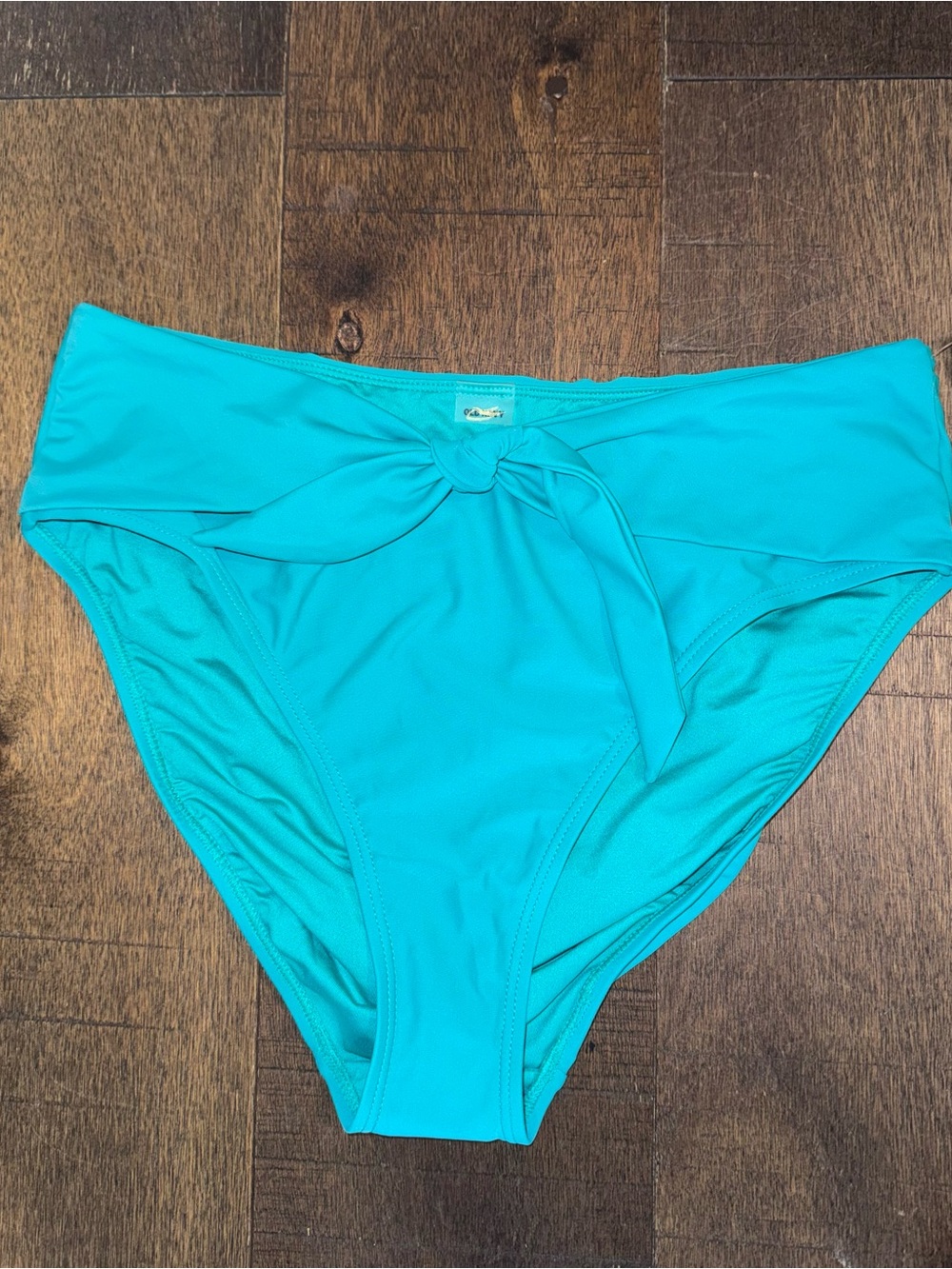 Old Navy Teal High-Waist Tie-Front Bikini Bottom